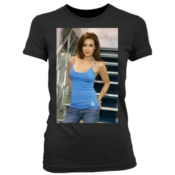 Alyssa Milano Women's Junior Cut Crewneck T-Shirt