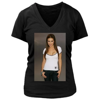 Alyssa Milano Women's Deep V-Neck TShirt