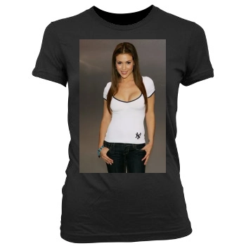 Alyssa Milano Women's Junior Cut Crewneck T-Shirt