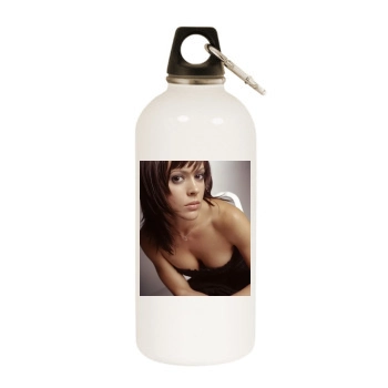 Alyssa Milano White Water Bottle With Carabiner