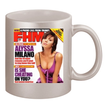 Alyssa Milano 11oz Metallic Silver Mug