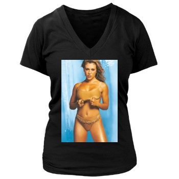 Alyssa Milano Women's Deep V-Neck TShirt