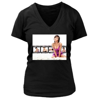 Alyssa Milano Women's Deep V-Neck TShirt