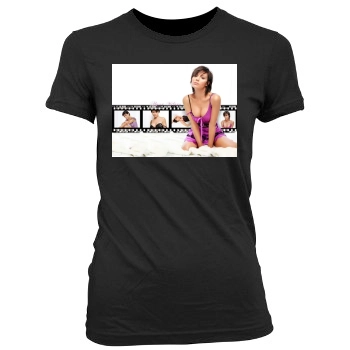 Alyssa Milano Women's Junior Cut Crewneck T-Shirt