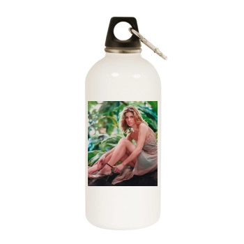 Amanda Peet White Water Bottle With Carabiner