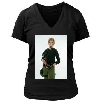 Amanda Tapping Women's Deep V-Neck TShirt