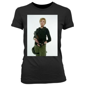 Amanda Tapping Women's Junior Cut Crewneck T-Shirt