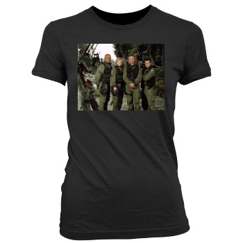 Amanda Tapping Women's Junior Cut Crewneck T-Shirt