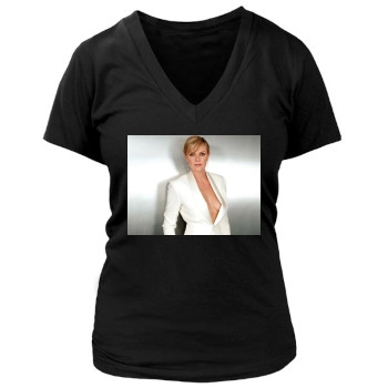 Amanda Tapping Women's Deep V-Neck TShirt