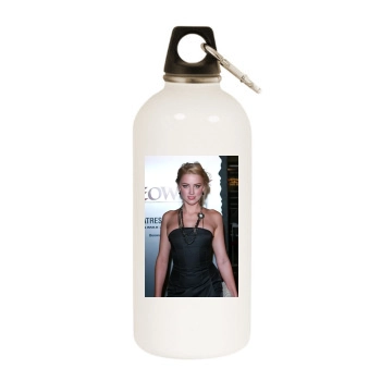 Amber Heard White Water Bottle With Carabiner