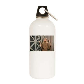 Amber Heard White Water Bottle With Carabiner