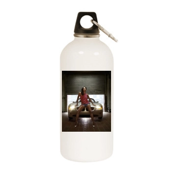 Amerie White Water Bottle With Carabiner