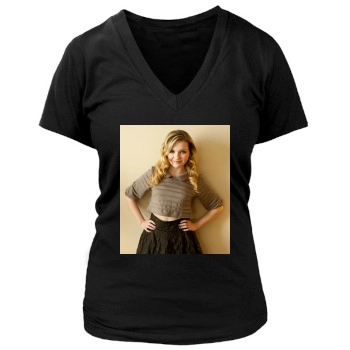 Abigail Breslin Women's Deep V-Neck TShirt