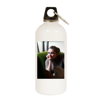 Abigail Breslin White Water Bottle With Carabiner