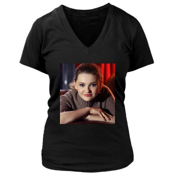 Abigail Breslin Women's Deep V-Neck TShirt