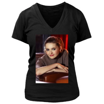 Abigail Breslin Women's Deep V-Neck TShirt