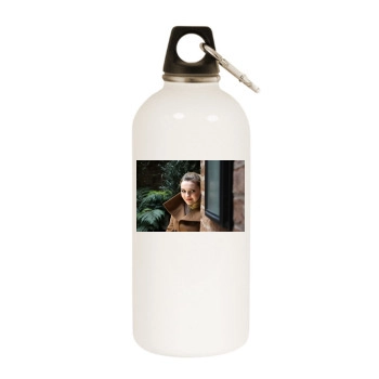 Abigail Breslin White Water Bottle With Carabiner