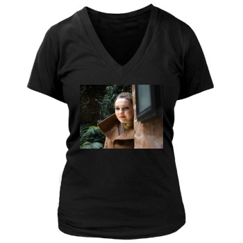 Abigail Breslin Women's Deep V-Neck TShirt