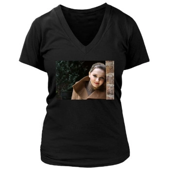 Abigail Breslin Women's Deep V-Neck TShirt