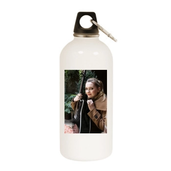 Abigail Breslin White Water Bottle With Carabiner