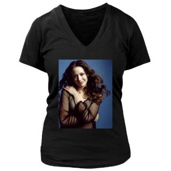 Amy Acker Women's Deep V-Neck TShirt