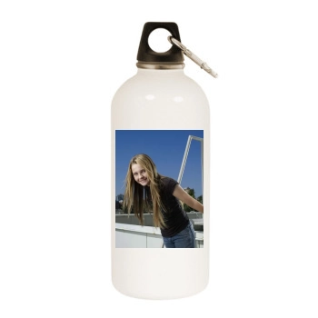 Abigail Breslin White Water Bottle With Carabiner