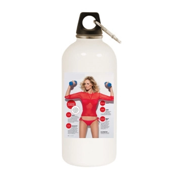 Adriana Karembeu White Water Bottle With Carabiner