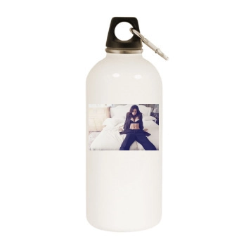 Adriana Lima White Water Bottle With Carabiner