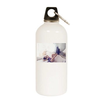 Adriana Lima White Water Bottle With Carabiner