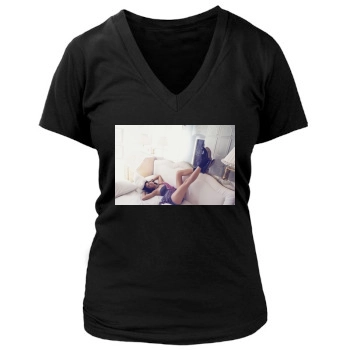 Adriana Lima Women's Deep V-Neck TShirt