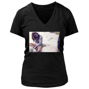 Adriana Lima Women's Deep V-Neck TShirt