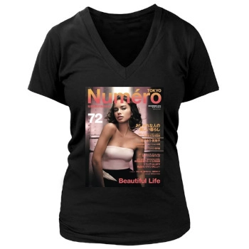 Adriana Lima Women's Deep V-Neck TShirt