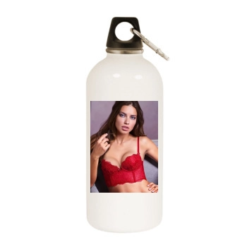 Adriana Lima White Water Bottle With Carabiner