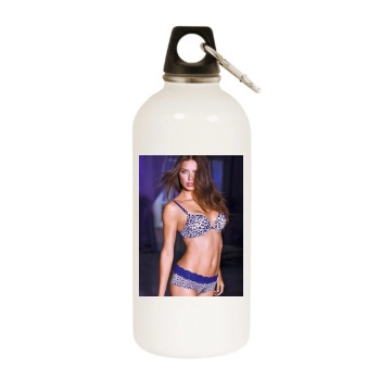 Adriana Lima White Water Bottle With Carabiner