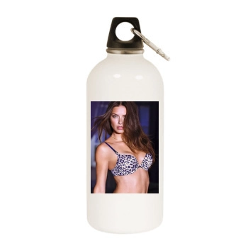 Adriana Lima White Water Bottle With Carabiner