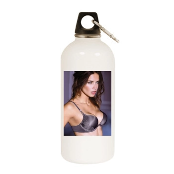 Adriana Lima White Water Bottle With Carabiner