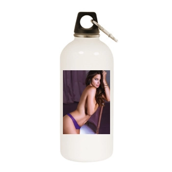 Adriana Lima White Water Bottle With Carabiner