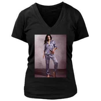 Adriana Lima Women's Deep V-Neck TShirt