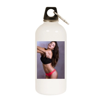 Adriana Lima White Water Bottle With Carabiner