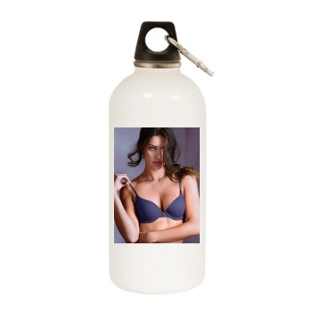 Adriana Lima White Water Bottle With Carabiner