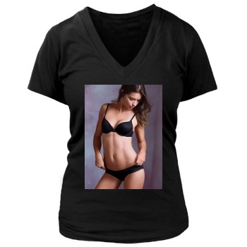 Adriana Lima Women's Deep V-Neck TShirt