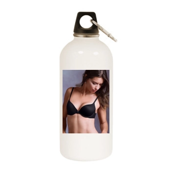 Adriana Lima White Water Bottle With Carabiner