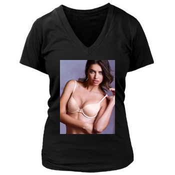 Adriana Lima Women's Deep V-Neck TShirt