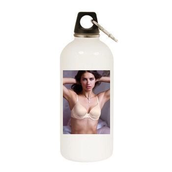 Adriana Lima White Water Bottle With Carabiner