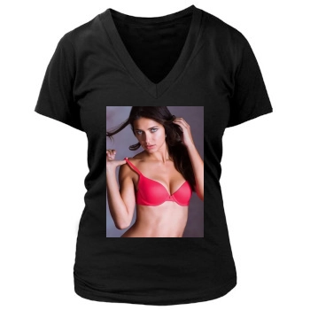 Adriana Lima Women's Deep V-Neck TShirt