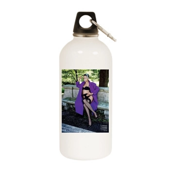 Adriana Lima White Water Bottle With Carabiner