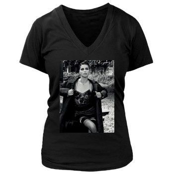 Adriana Lima Women's Deep V-Neck TShirt