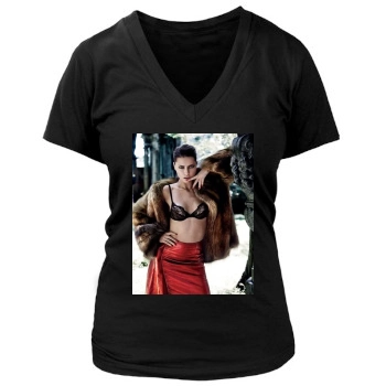 Adriana Lima Women's Deep V-Neck TShirt