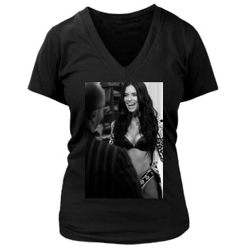 Adriana Lima Women's Deep V-Neck TShirt