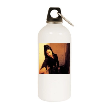 Amy Lee White Water Bottle With Carabiner